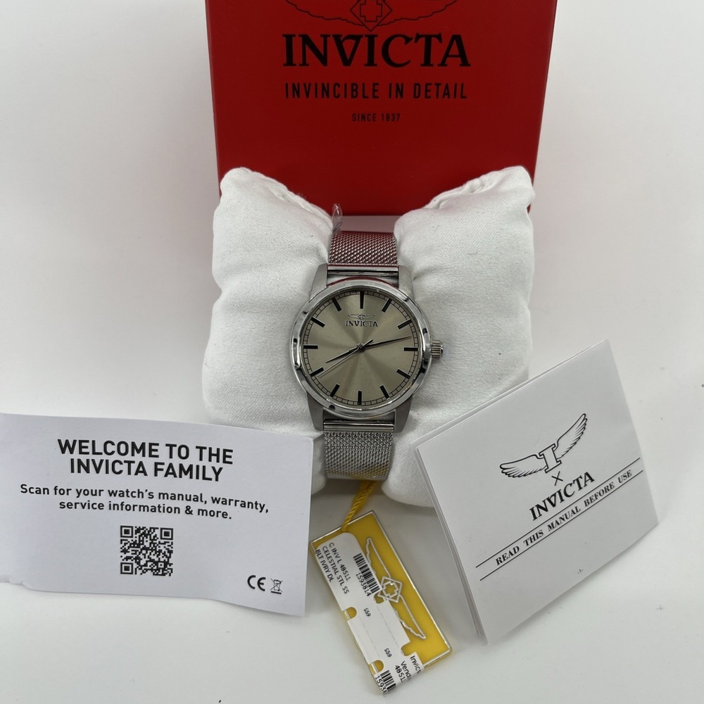 Invicta Celestial Women's Watch Quartz Ivory Dial Silver Mesh Bracelet 48511 New